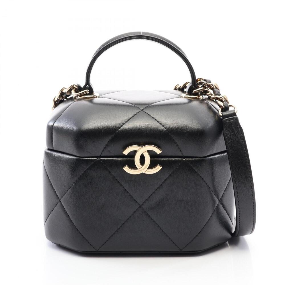 Chanel Coco Mark Vanity Bag, 2-Way Shoulder Bag/Handbag, Lambskin Leather, Wo...
